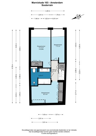 Floorplan - Marnixkade 103H, 1015 ZK Amsterdam